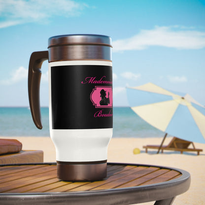 Tasse de voyage en acier inoxydable avec poignée Mademoiselle's Boudoir, 14 oz 