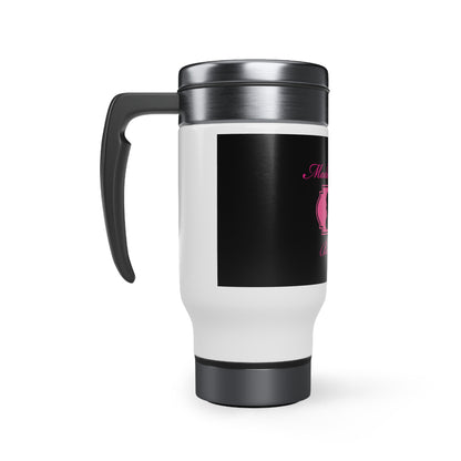 Tasse de voyage en acier inoxydable avec poignée Mademoiselle's Boudoir, 14 oz 