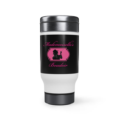 Tasse de voyage en acier inoxydable avec poignée Mademoiselle's Boudoir, 14 oz 