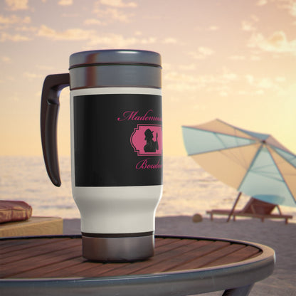 Tasse de voyage en acier inoxydable avec poignée Mademoiselle's Boudoir, 14 oz 