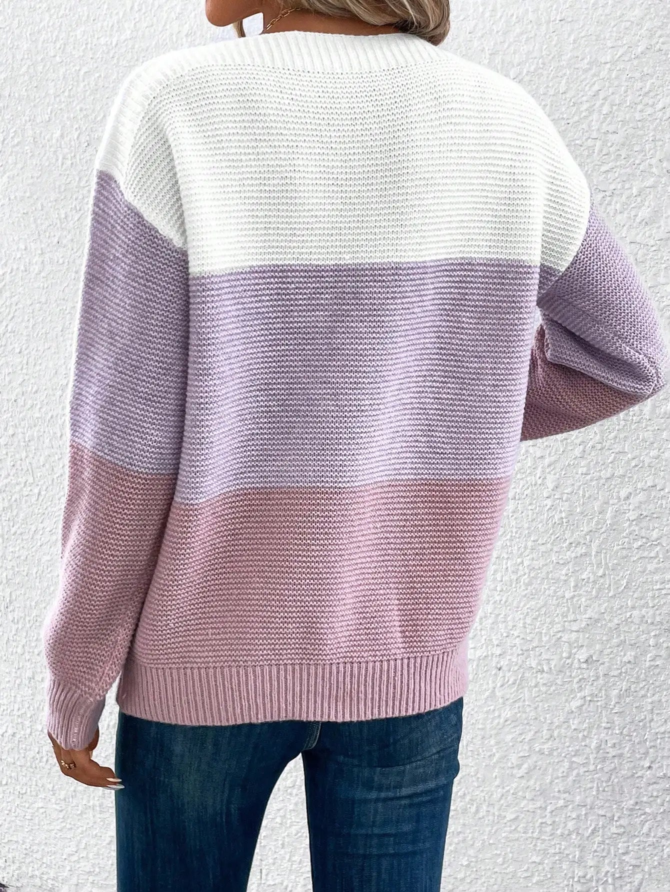 Elegant Three-color Sweater