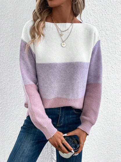 Elegant Three-color Sweater