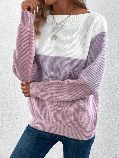 Elegant Three-color Sweater