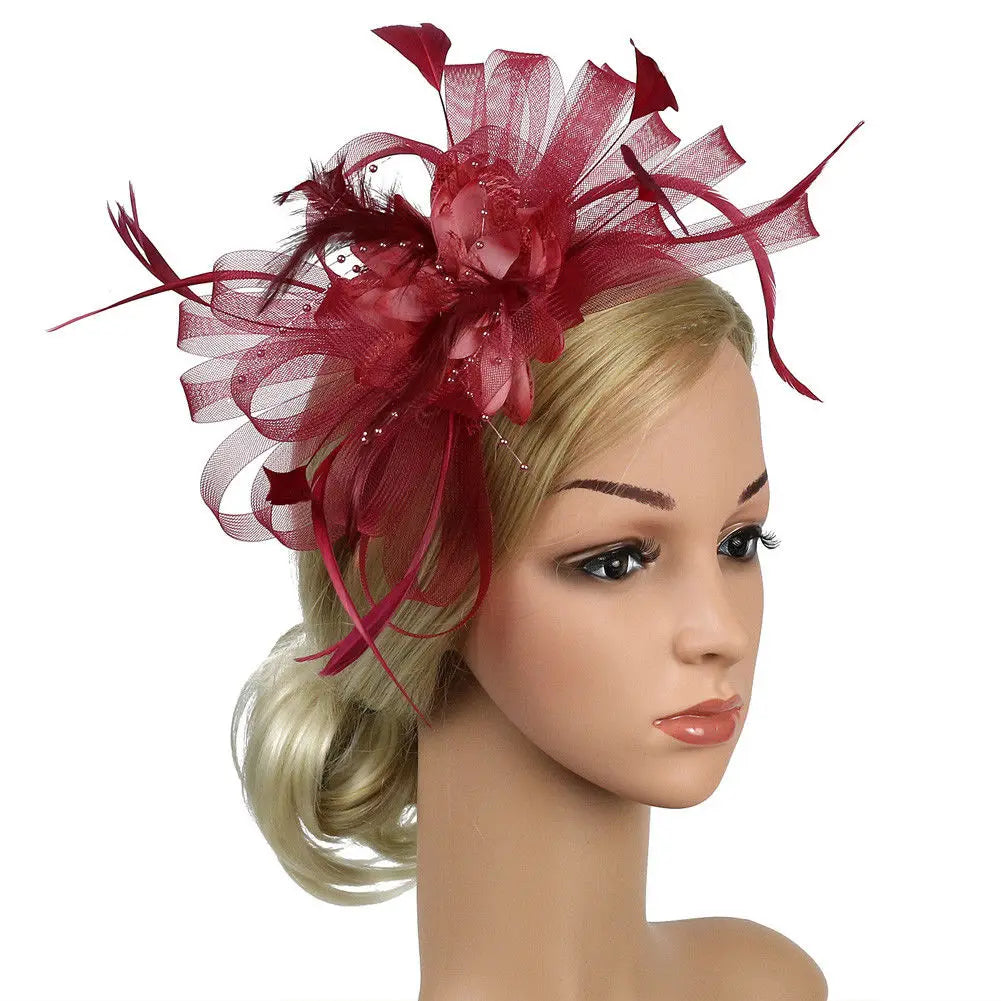 Feather Mesh Hair Clip Fascinator