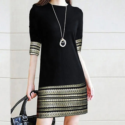 Autumn/ Winter Long Sleeve Printed A-Line Dress