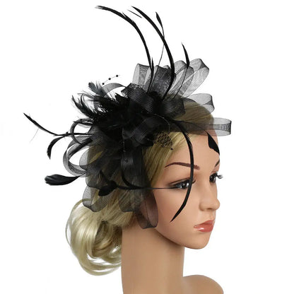 Feather Mesh Hair Clip Fascinator