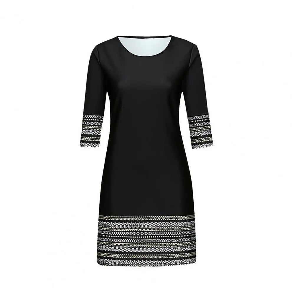 Autumn/ Winter Long Sleeve Printed A-Line Dress