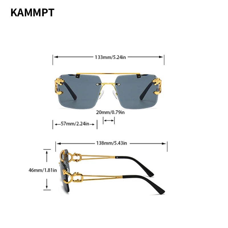 Rimless Square UV400 Sun Glasses