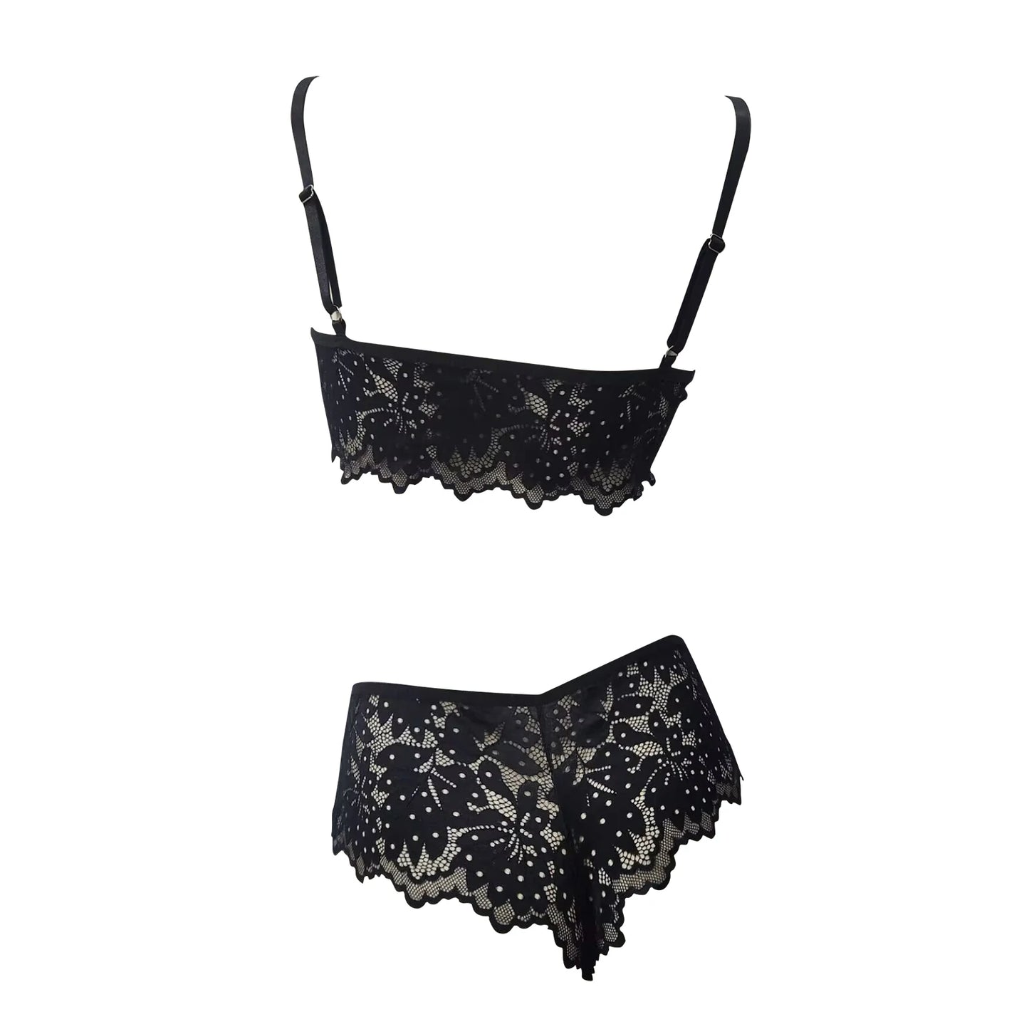 Ensemble soutien-gorge en dentelle et culotte taille haute