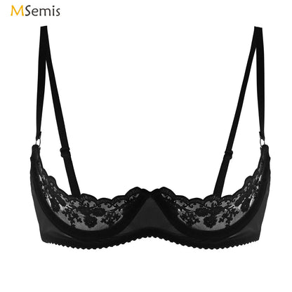 Soutien-gorge demi-bonnet en dentelle pour femme