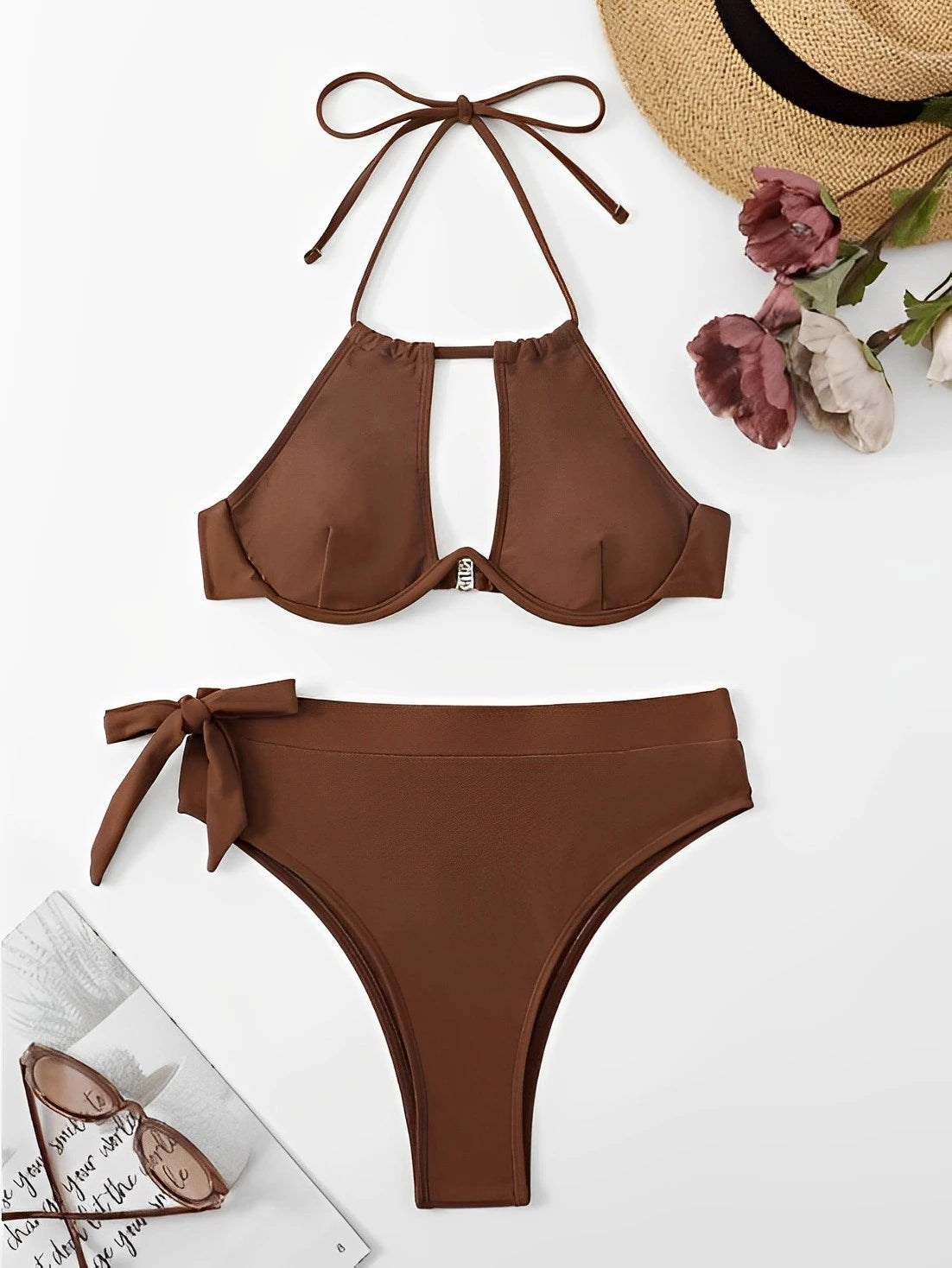 Bikini dos nu taille haute