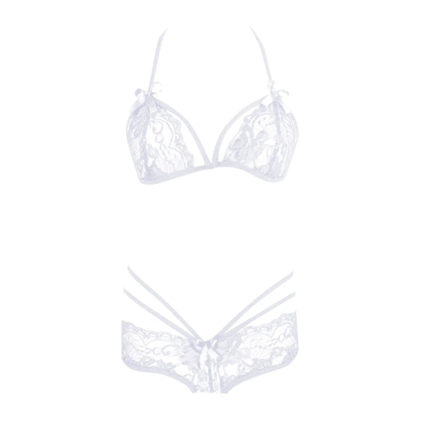 Ethereal Lace Crisscross Bra & Panty Set