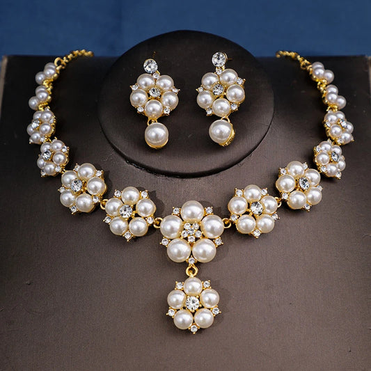 Elegant Bridal Faux Pearl/Rhinestone Set