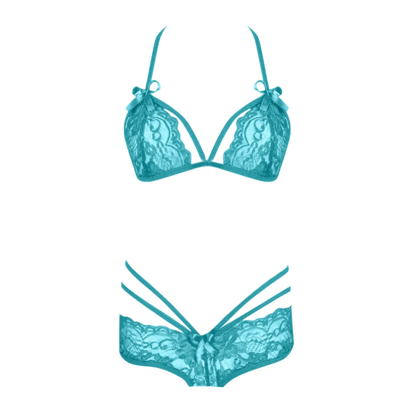 Ethereal Lace Crisscross Bra & Panty Set