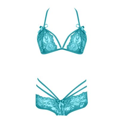 Ethereal Lace Crisscross Bra & Panty Set