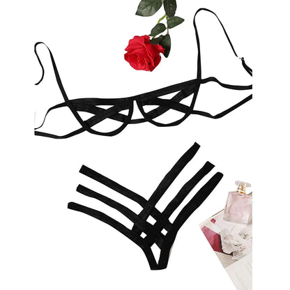 Barely There Hollow Bra & Panty Set