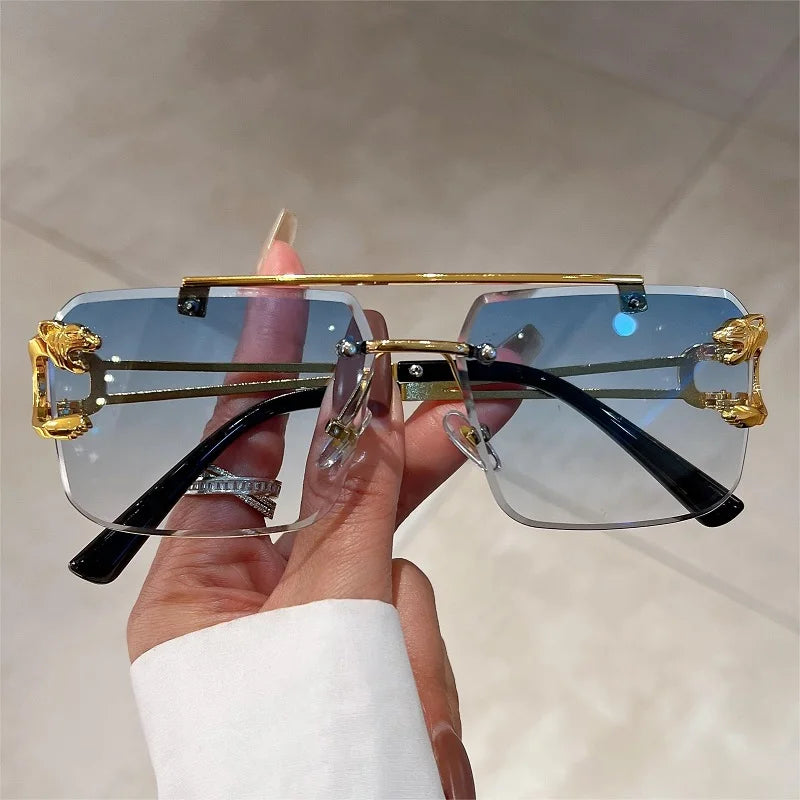 Rimless Square UV400 Sun Glasses