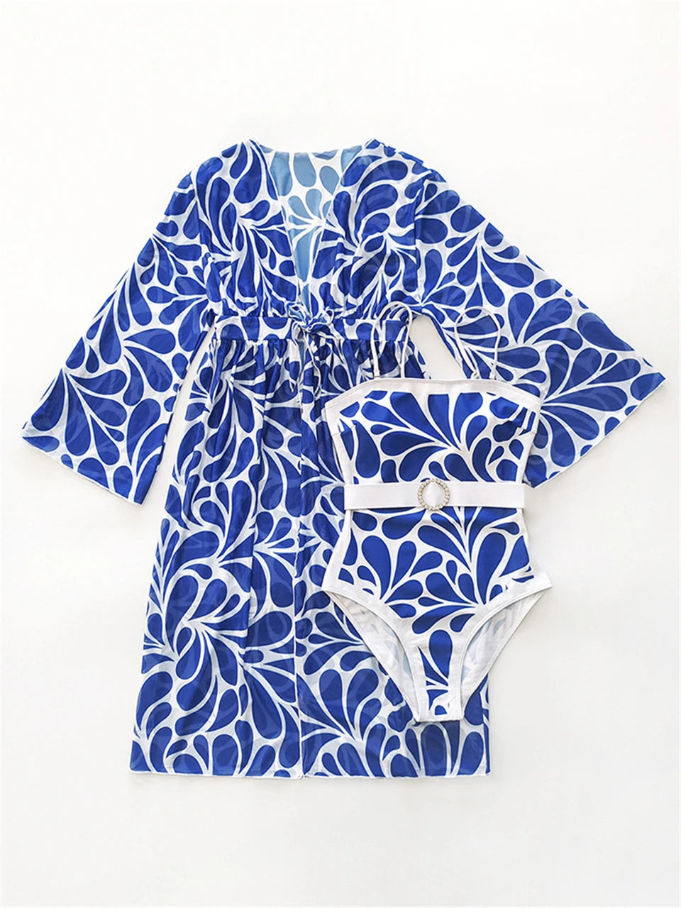 Ocean Glow Swim Set w/Kimono Cover Up